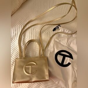 Gold Telfar Mini Shopping Bag
